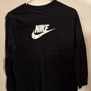 Nike Black Crew Neck Shirt with White Logo